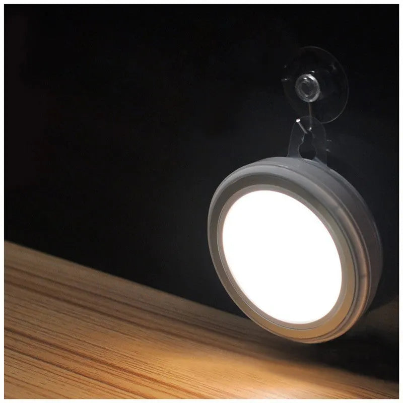 Round white motion sensor LED light unit with a diameter of 80mm