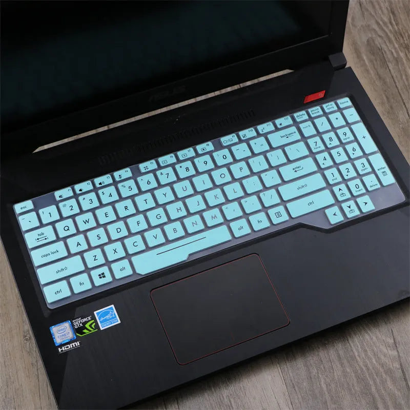 ASUS Flight laptop keyboard protective film cover in multiple colour options on a keyboard