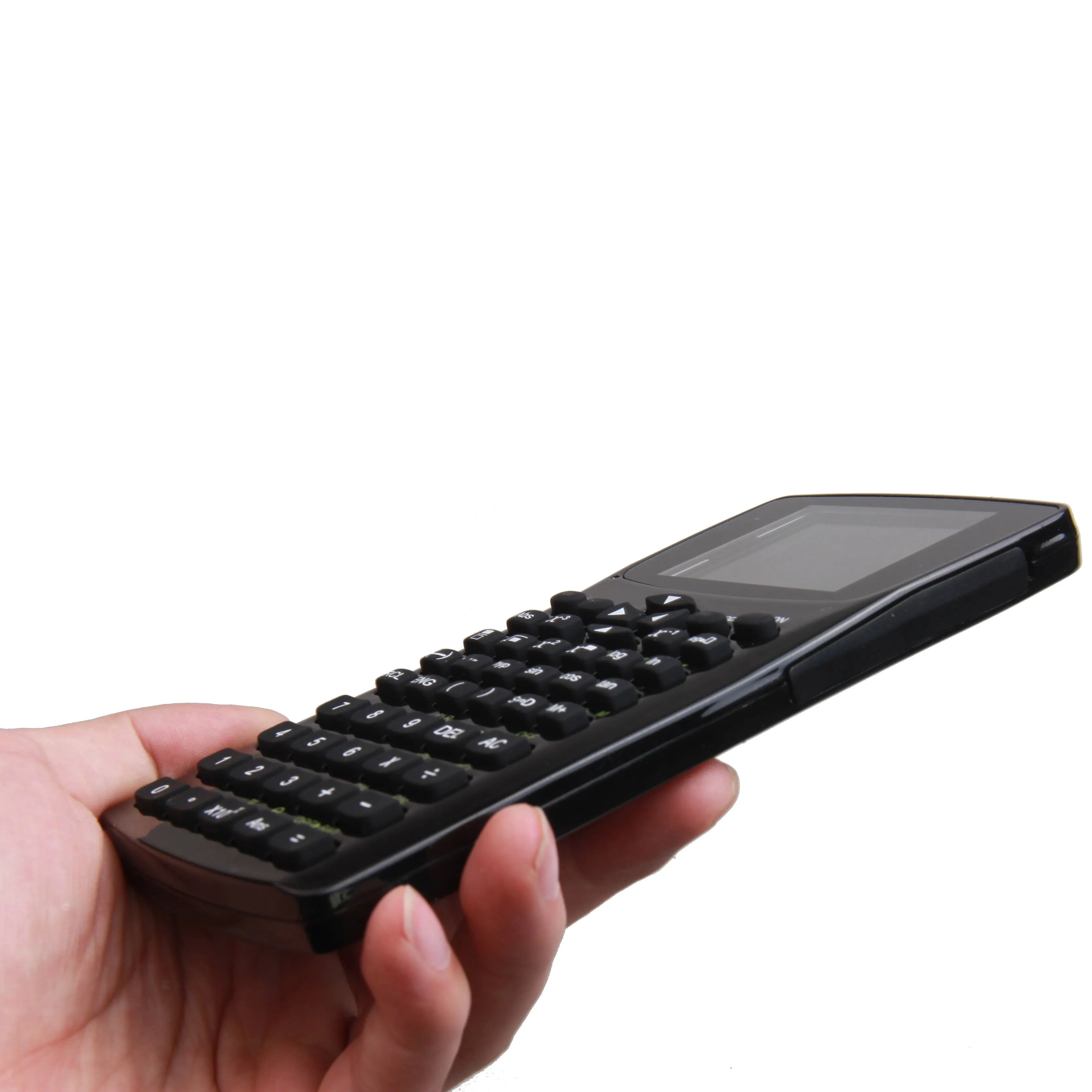 Black multifunctional e-book reader with 2.8cm x 3.3cm screen showing multilingual interface