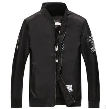 Men's reversible flight jacket in thin section stripe design for autumn and winter wear