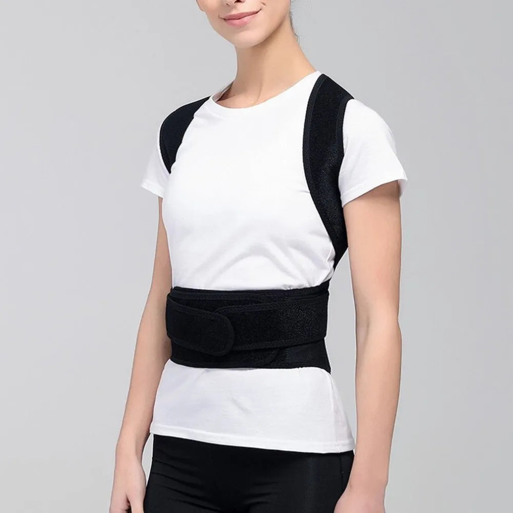 Black spine bending posture corrector with nano-carbon titanium keel, breathable mesh and Velcro fastening, sizes S to 4XL