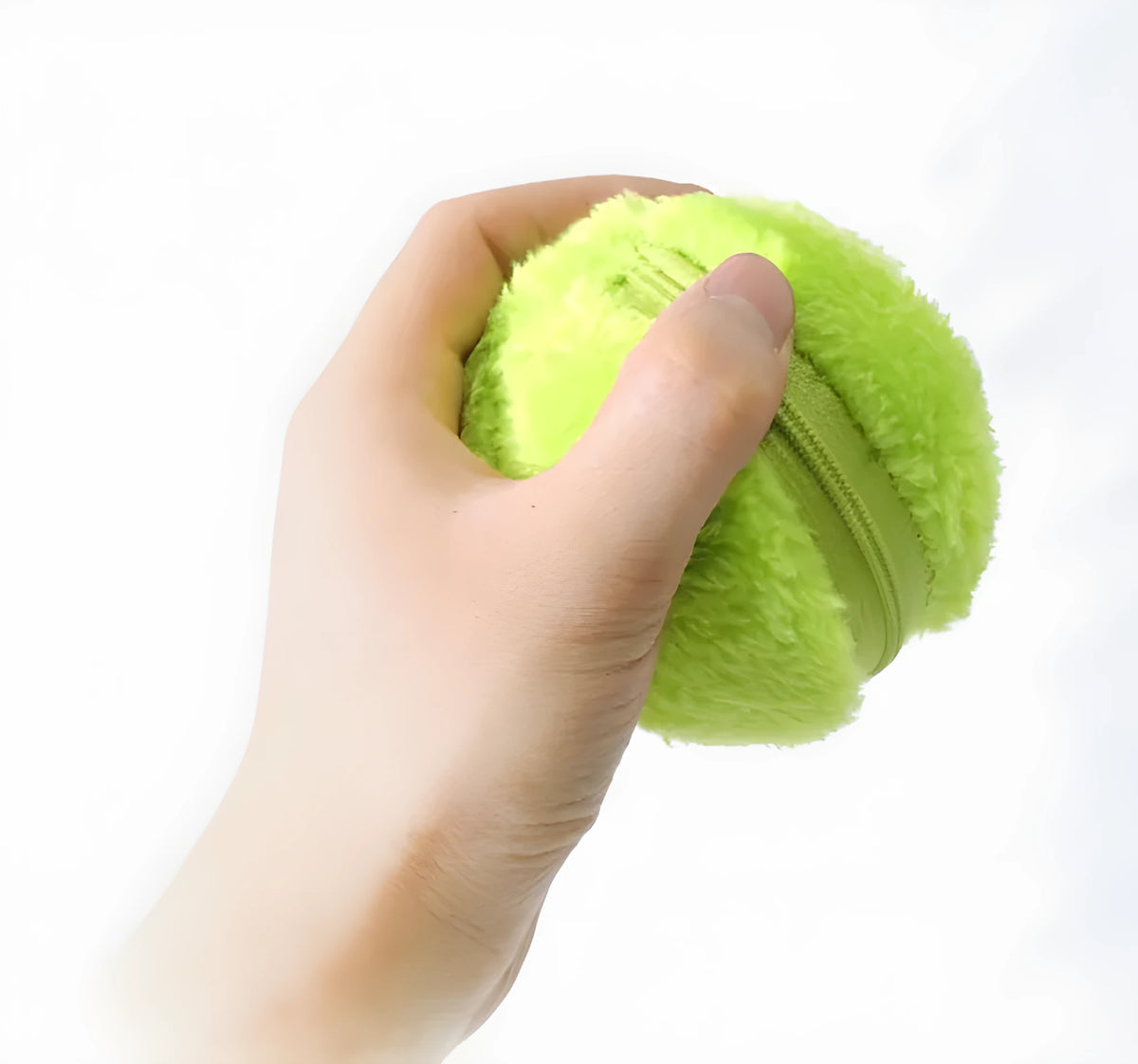 8cm electric pet toy ball with soft plush hood covering and plastic core, shown for interactive dog and cat play