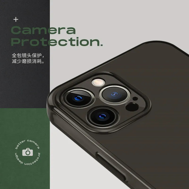 Black TPU phone case for iPhone showing precise camera and button cutouts