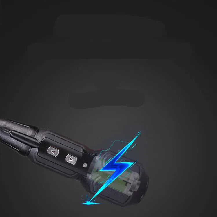 Black and blue alloy steel straight handle electric screwdriver with lithium battery
