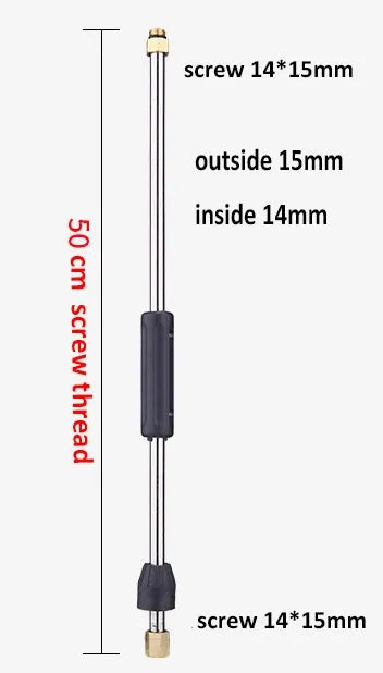 50cm stainless steel extension rod for high pressure washer with copper joint and duckbill tip