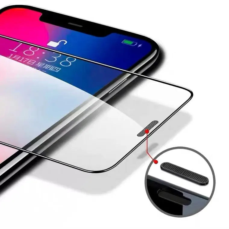 Tempered glass screen protector for iPhone with privacy, blue light, or dustproof film options