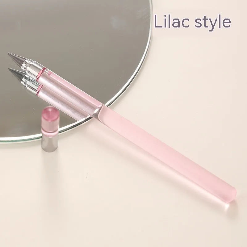 Transparent acrylic eternal pencil with alloy writing tip and plastic housing