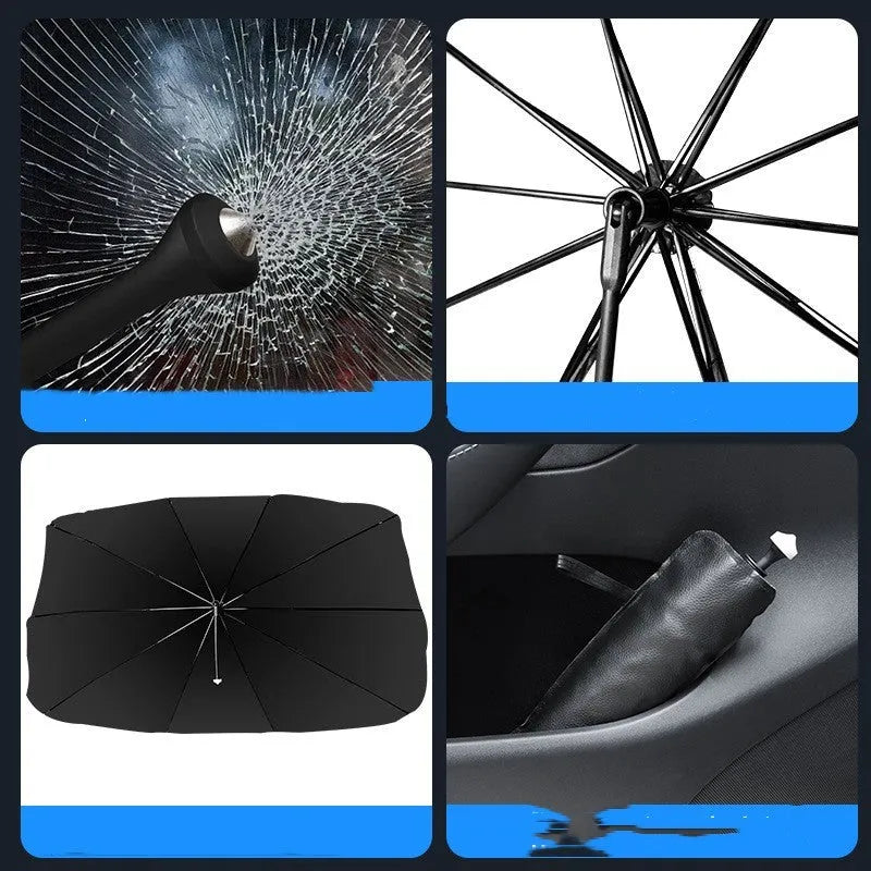 Ice crystal skylight sun visor in beige or black with silver tape and universal fit for general vehicle models