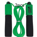 Adjustable 3m fitness skipping rope with sponge handles available in black blue green and red