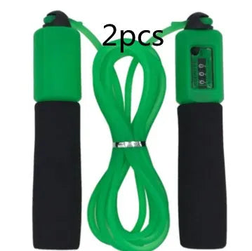 Adjustable 3m fitness skipping rope with sponge handles available in black blue green and red