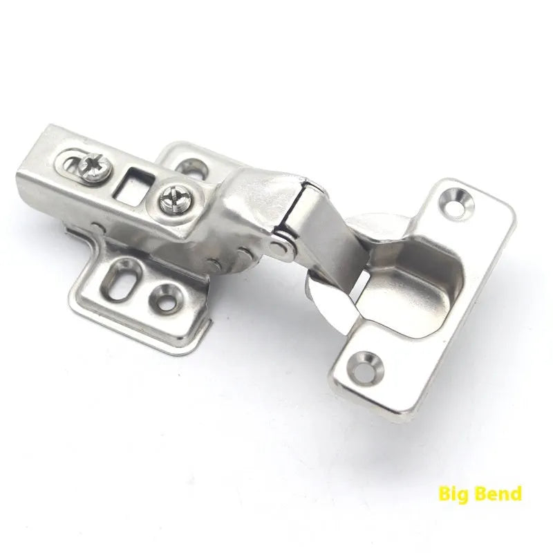 Thickened hydraulic hinge with damping cushion for cabinet wardrobe doors in nickel plated finish