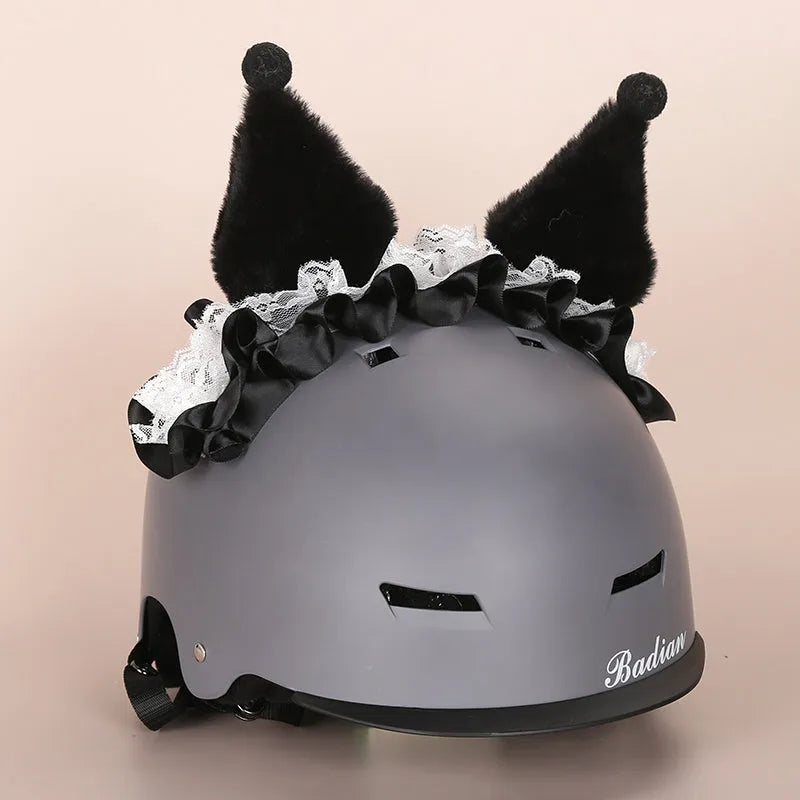 Plush cartoon character ski helmet decoration with elastic headband in assorted designs