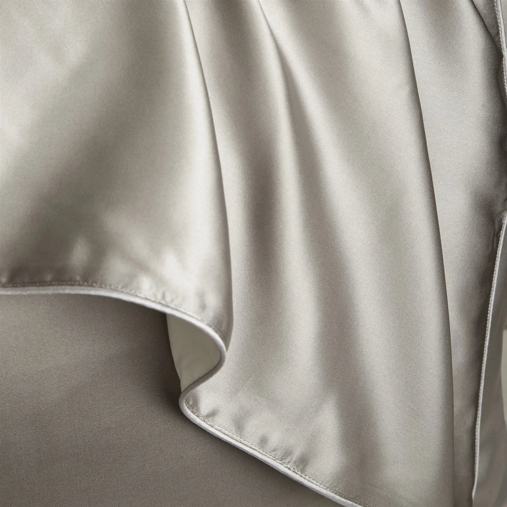 Mulberry silk pillowcase with rope trim in bean paste purple colour