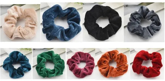 Gold velvet head ring 10cm handmade wavy women's hair accessory in 40 colour mixing