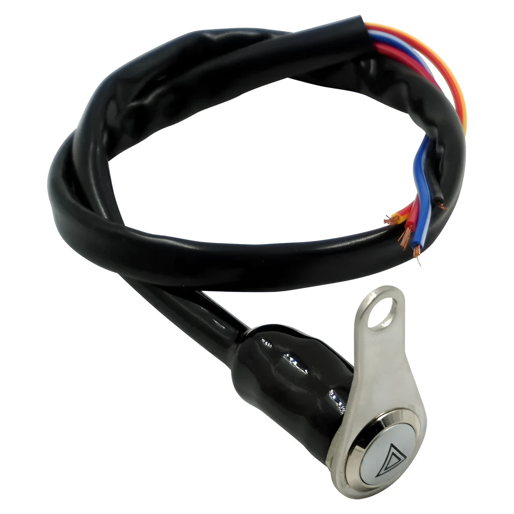 Black stainless steel motorcycle switch with double flash function and light ring