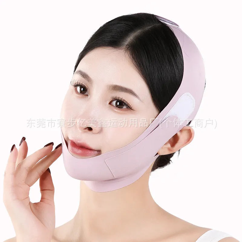 Small V Face Shaping Mask in purple and green with 9.0 graphene fabric for lifting and tightening