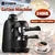 Black home mini espresso machine, semi-automatic steam type, 5-cup capacity, EU model, 730-800W