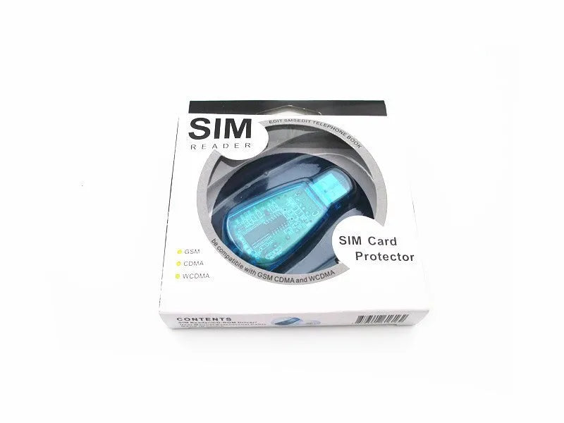 Blue plastic USB 2.0 external SIM card reader for mobile phones