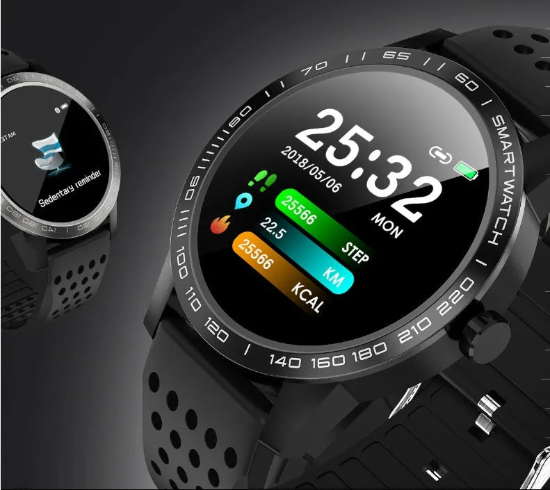Black T2 colour screen smart bracelet showing a heart rate graph on its 1.3-inch display.