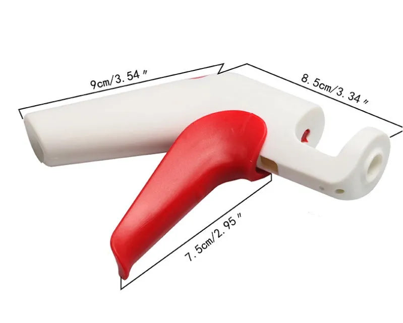Manual cherry kernel remover kitchen tool with protective finger guard and stainless steel plunger
