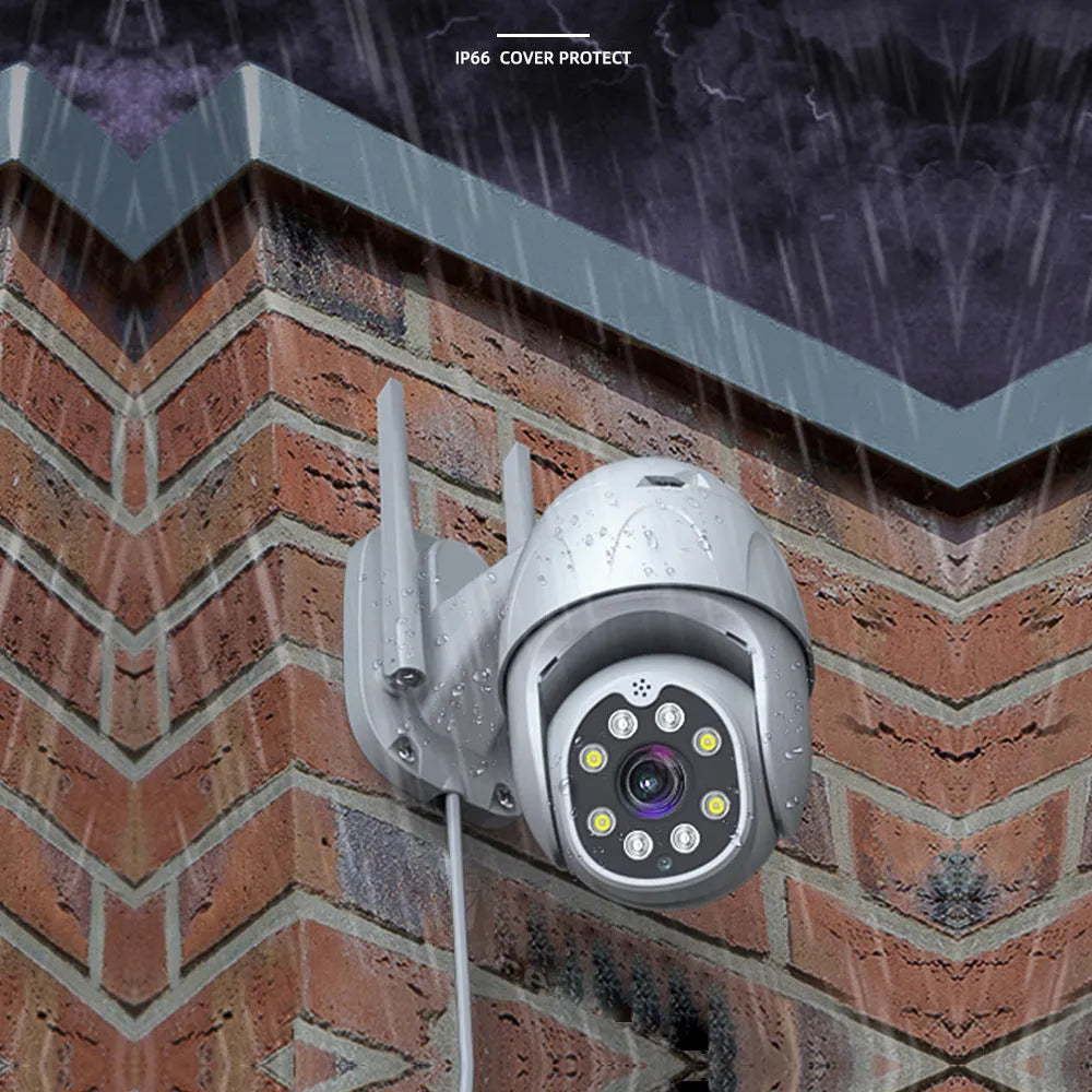 Outdoor Waterproof Graffiti Dome Surveillance Camera ABS Construction 2MP 1080P 6mm Lens 20m IR Distance White UK Plug Style Options Including TF Card Storage Up to 128G for Indoor and Outdoor Use