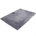 Self heating pet mat in brown, nylon fleece, anti-slip, machine washable, size S to XL