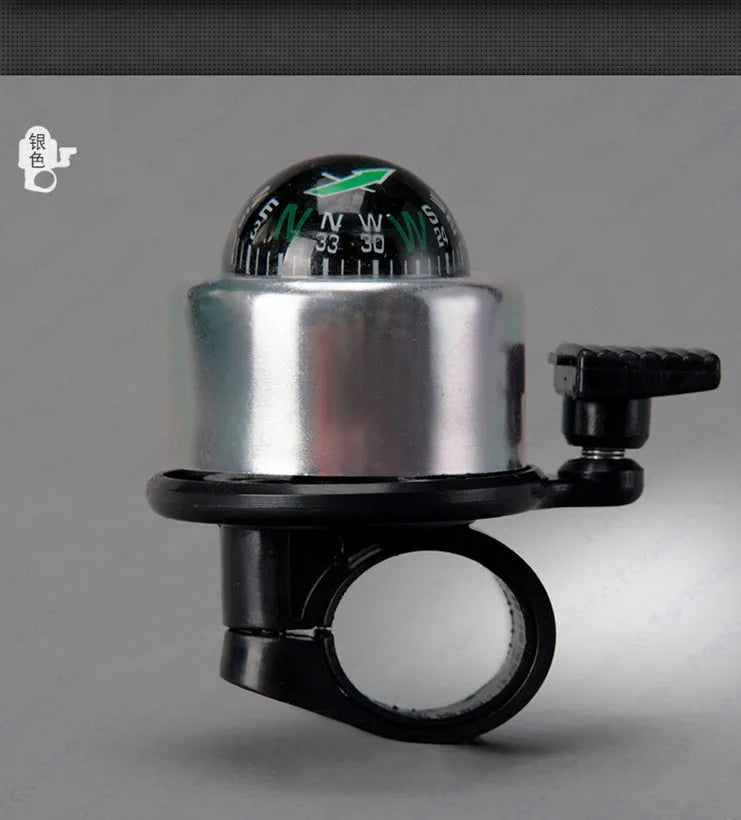 Bicycle Cycling Sport Handlebar Ring Compass Down Horn Bell Built-in Compass ABS Alloy 22mm Handlebar Fit Road Mountain Bike Bell Black Blue Gold Purple Red Silver Colours Available Bicycle Accessories