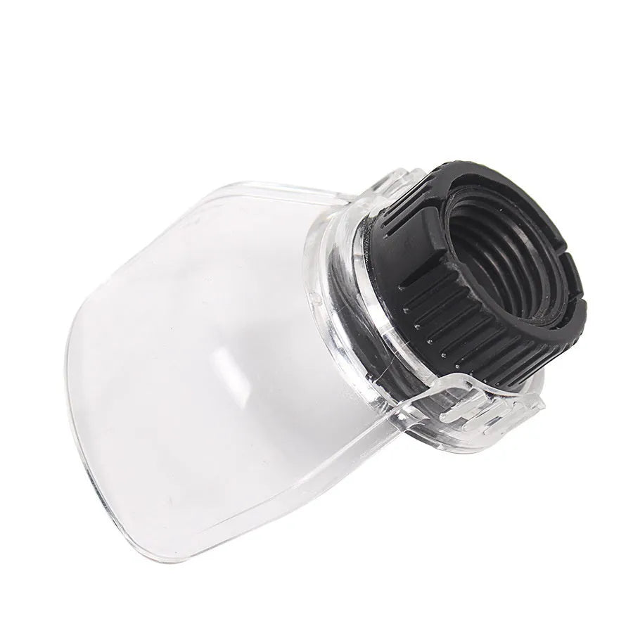 Transparent plastic safety face shield for Delta electric grinding machines with 17.5-19mm thread port