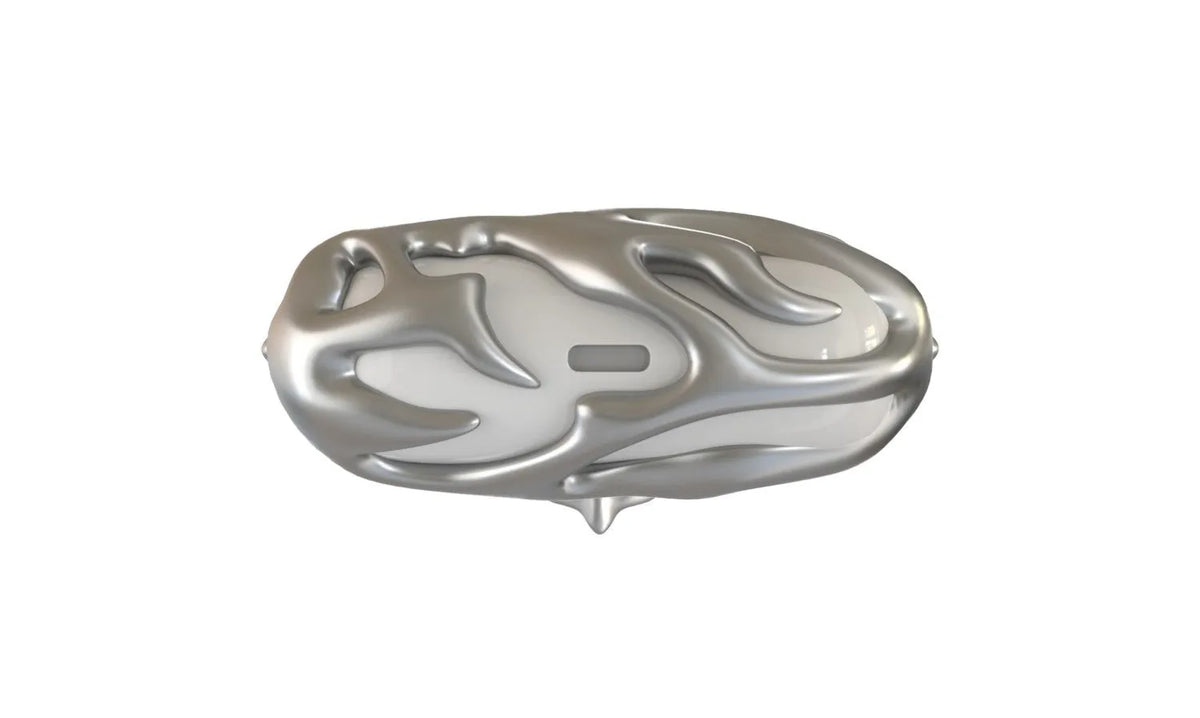 Silver flame 3D printed resin shell for AirPods Pro 1st and 2nd generation charging case