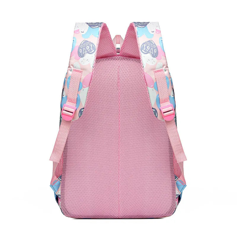 Blue student school backpack with air pillow belt straps and large main compartment.