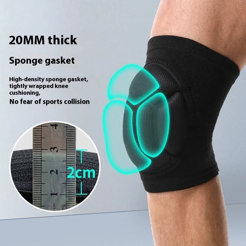 Black and blue thick sponge kneepad for dance and volleyball protection