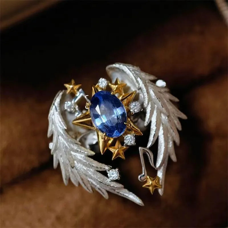 Open mouth adjustable ring with geometry design in alloy metal