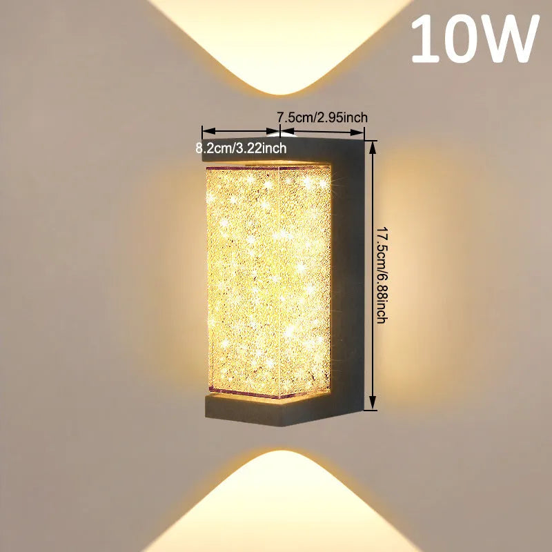 Indoor crystal wall lamp 220V in square or round shape with 3000K warm or 6500K white light