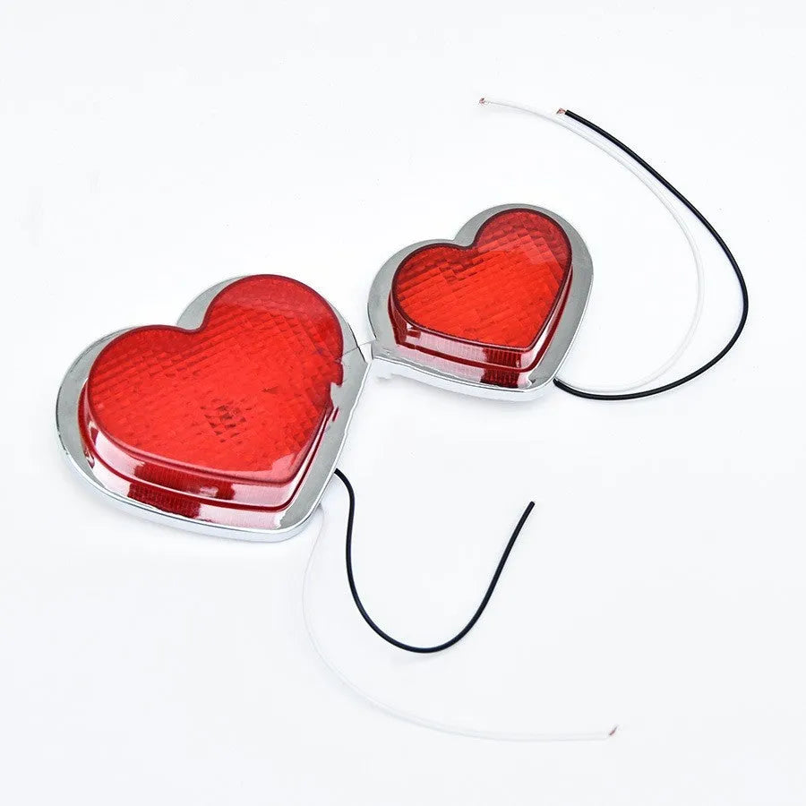 Heart-shaped 12V automotive fender sidelight with LED illumination in multiple colour options
