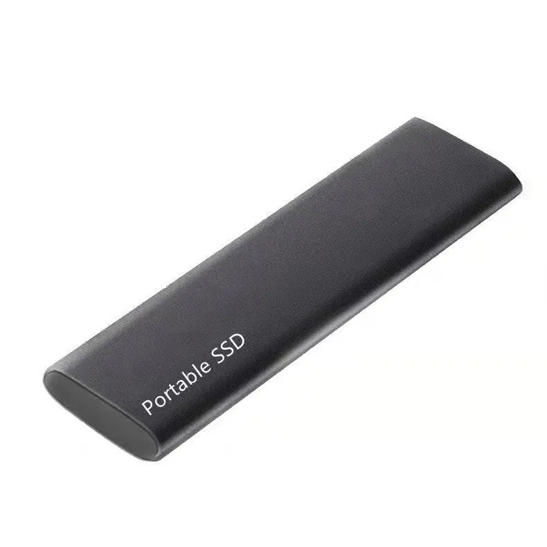 Ultra-thin metal external SSD portable hard drive in red, showing high-capacity storage for data transfer.