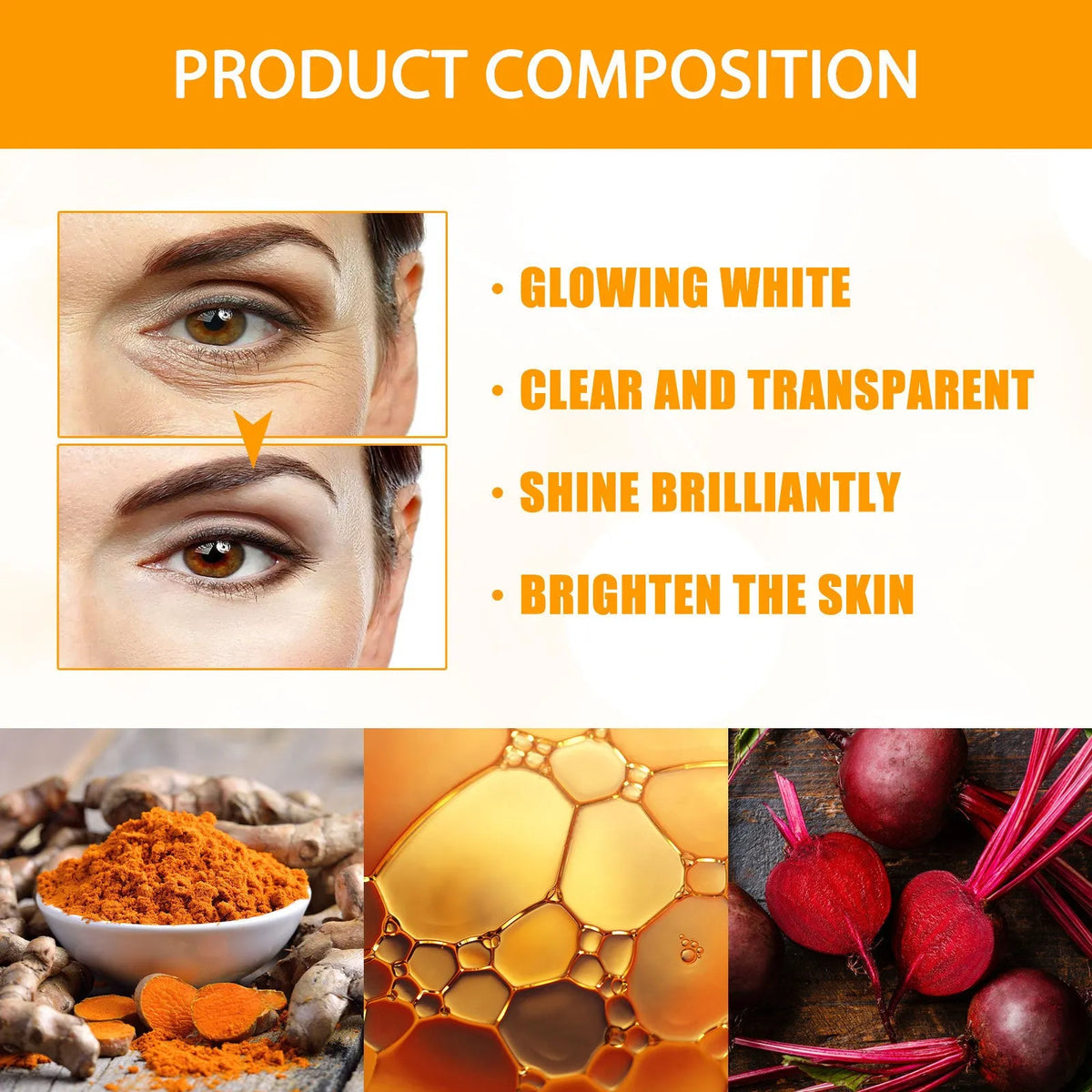 Turmeric firming face cream 50g with red chard, palm oil and fruit oil for brightening skin