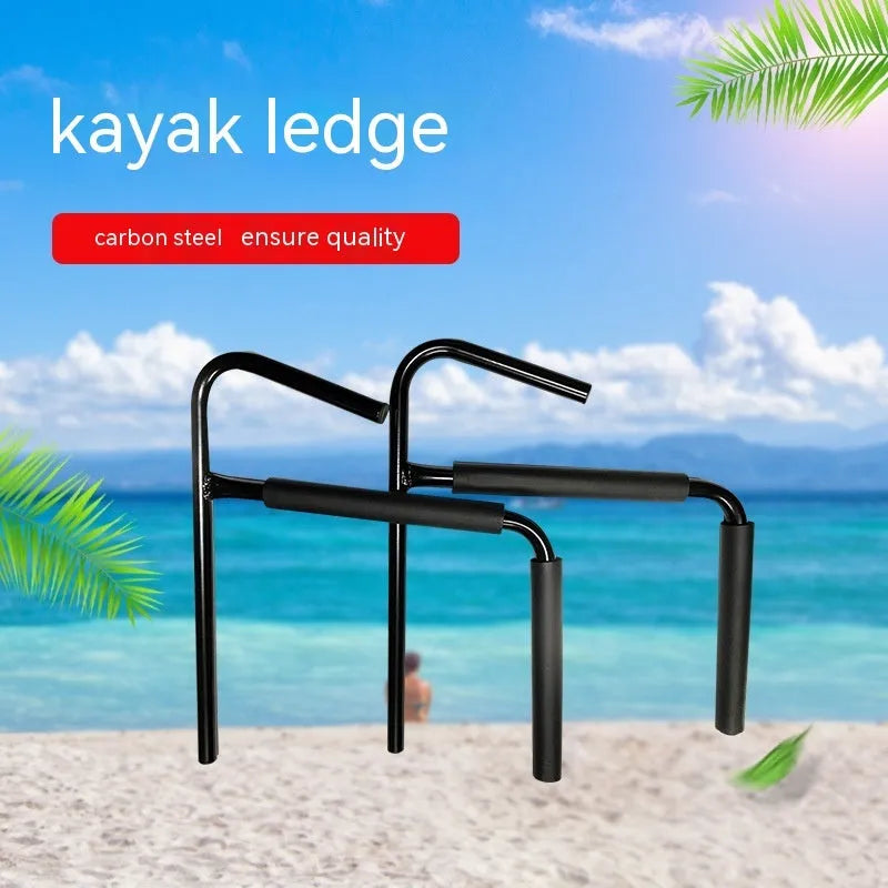 Carbon steel kayak and surfboard wall storage rack with dimensions 43 by 38 cm