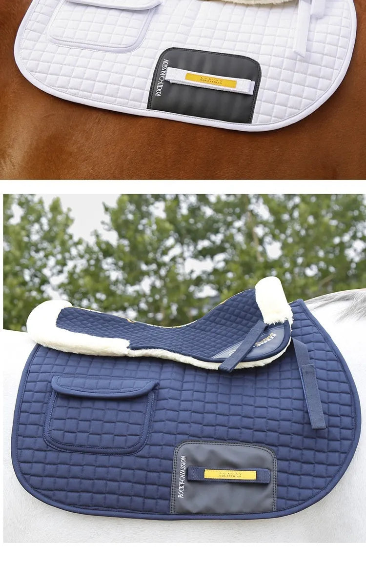 Riding shock absorption wool saddle pad in multiple colours for equestrian and cycling waist protection