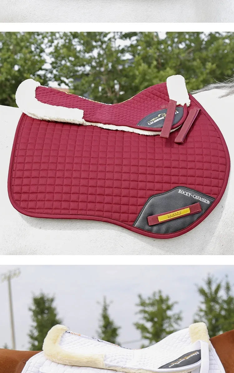 Riding shock absorption wool saddle pad in multiple colours for equestrian and cycling waist protection