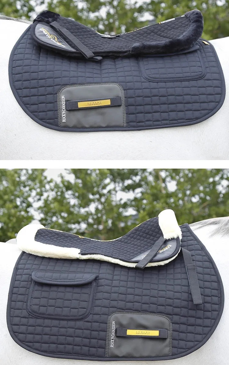 Riding shock absorption wool saddle pad in multiple colours for equestrian and cycling waist protection