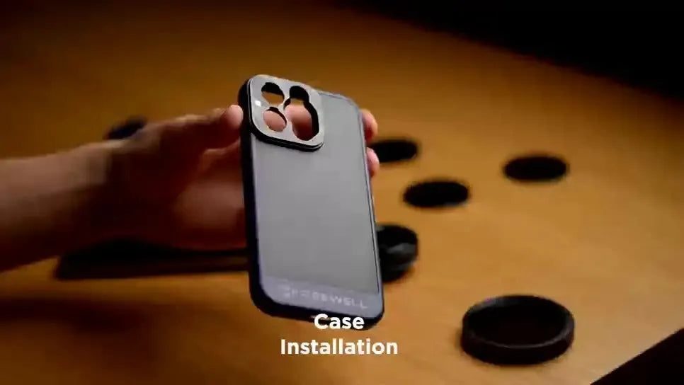 Black phone case compatible with iPhone 13 Pro through 15 Pro Max models