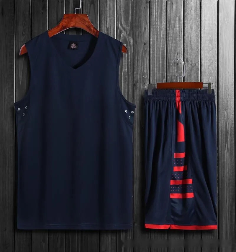 White breathable sports vest and trousers set for student campus training