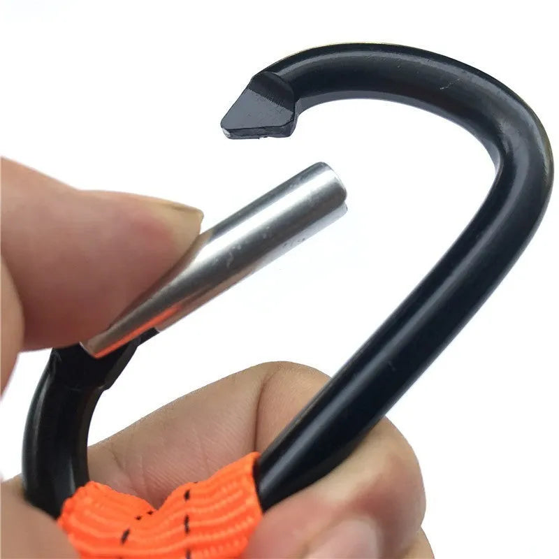 Orange coloured 90cm long elastic safety rope for connecting fishing rod sections to prevent separation.