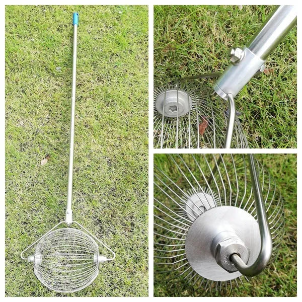 Metallic finish stainless steel golf ball picker for course ball collection