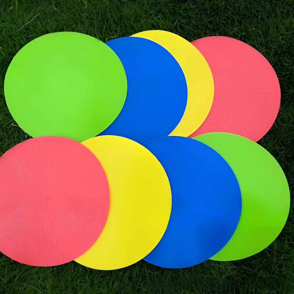 Football training marker disc in yellow, red, blue, green, orange and purple colours, 23cm diameter