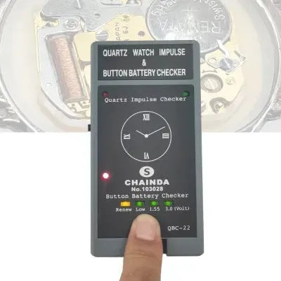 QBC-22 quartz watch movement detector tester with ABS body, 120 x 63 x 18mm size and 80g weight