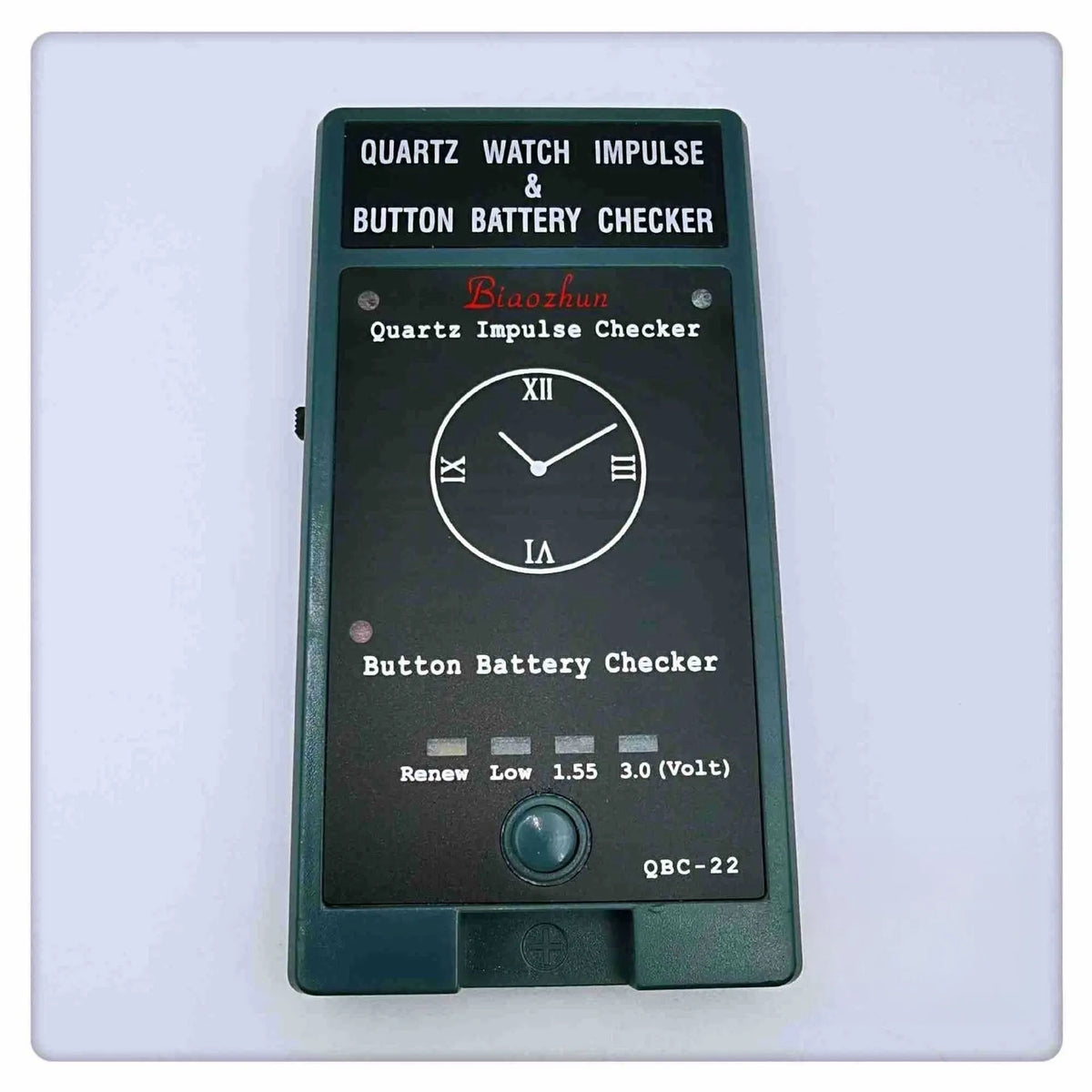 QBC-22 quartz watch movement detector tester with ABS body, 120 x 63 x 18mm size and 80g weight