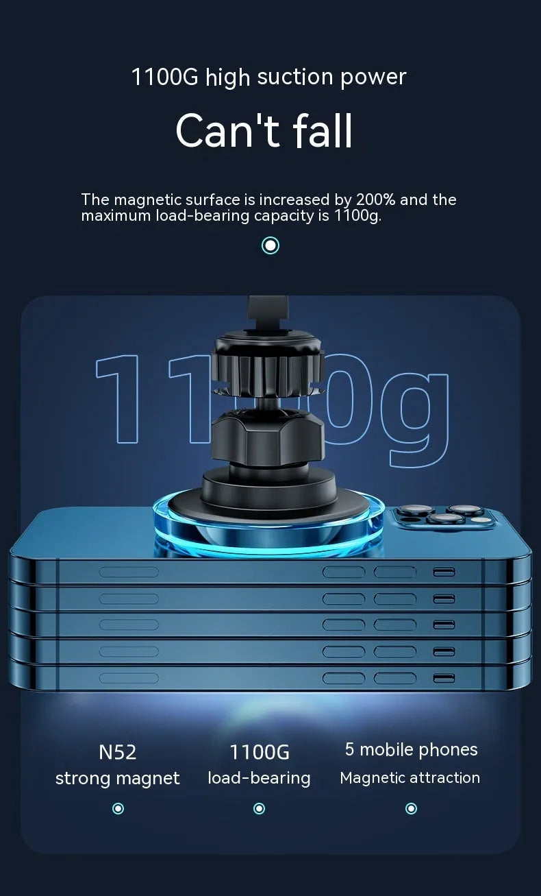 Magnetic suction wireless charging stand black car air outlet mount for smartphones