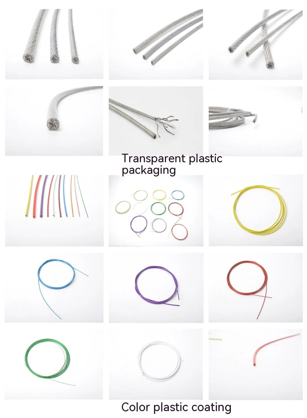 304 stainless steel invisible anti-theft protecting wire coil, showing coated rope construction.