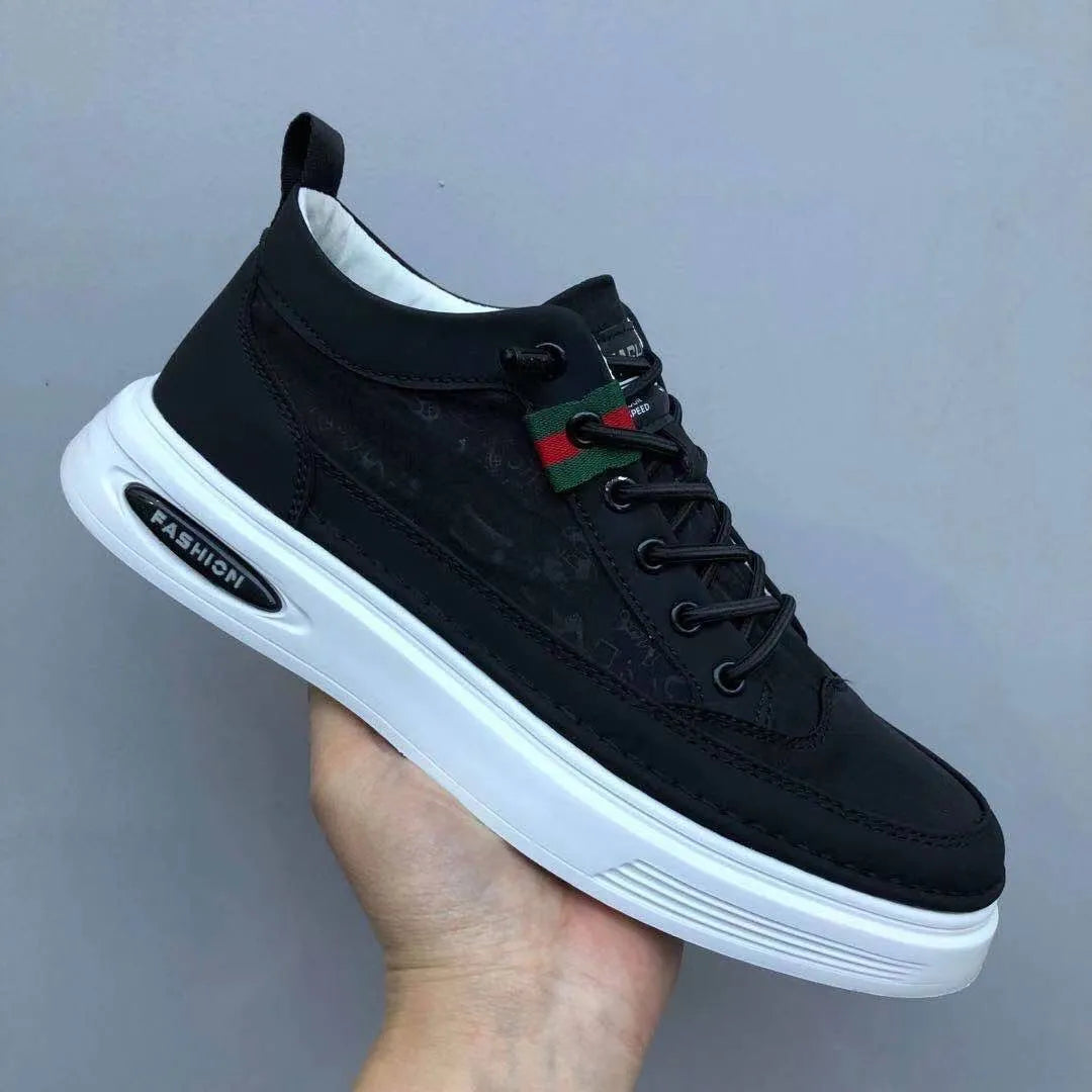 Umbrella cloth breathable sneakers for men canvas upper flat heel black gray green sizes 39 to 48